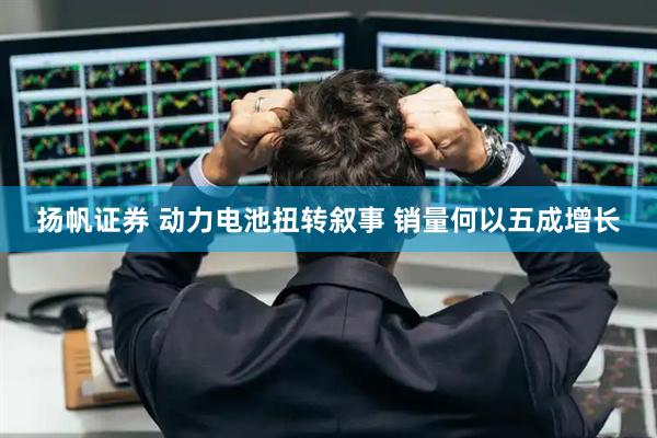 扬帆证券 动力电池扭转叙事 销量何以五成增长